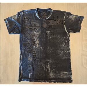 Filter Men's Graphic Print Crewneck T-Shirt SZ Medium Y2K Grunge